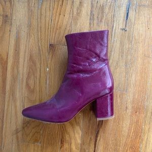 Zara Patent Purple Boots